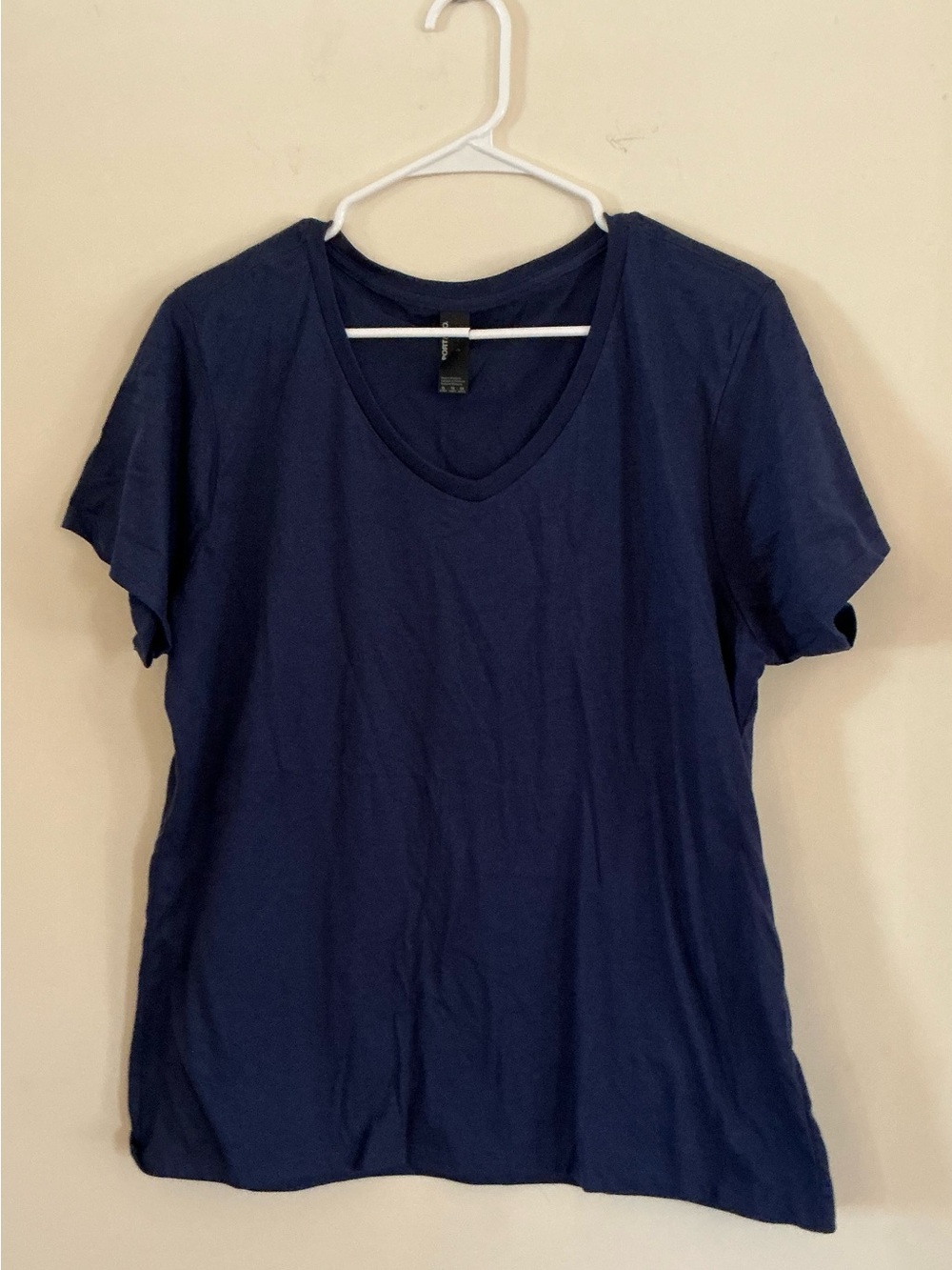 Port and Company Navy V-Neck Short Sleeve Tee